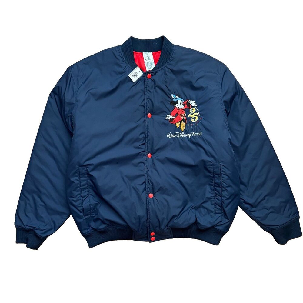 NWT Walt Disney World 25th Anniversary 50th Vault Collection Sz L Bomber Jacket